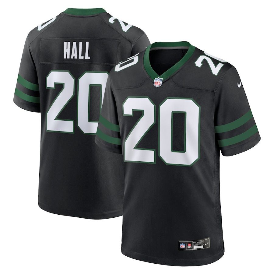 Men New York Jets #20 Breece Hall Nike Legacy Black Alternate Game NFL Jersey->->NFL Jersey